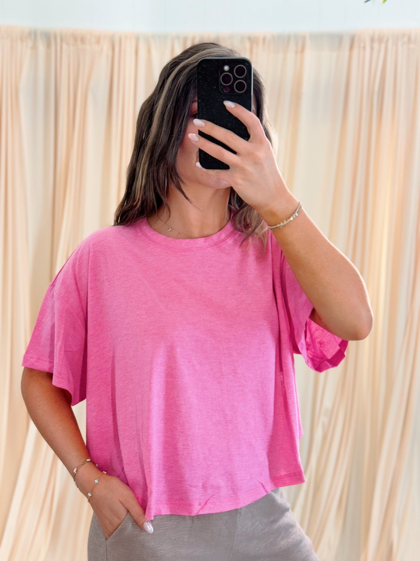 flowy pink tee
