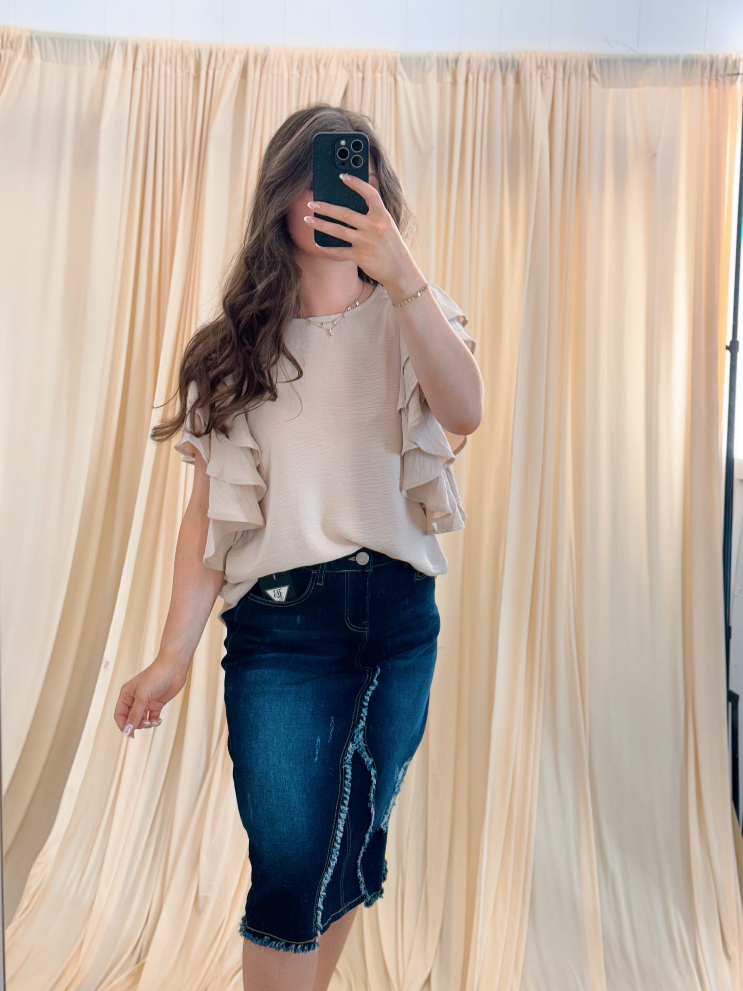 Cloud Bound, Ruffle Sleeve Blouse