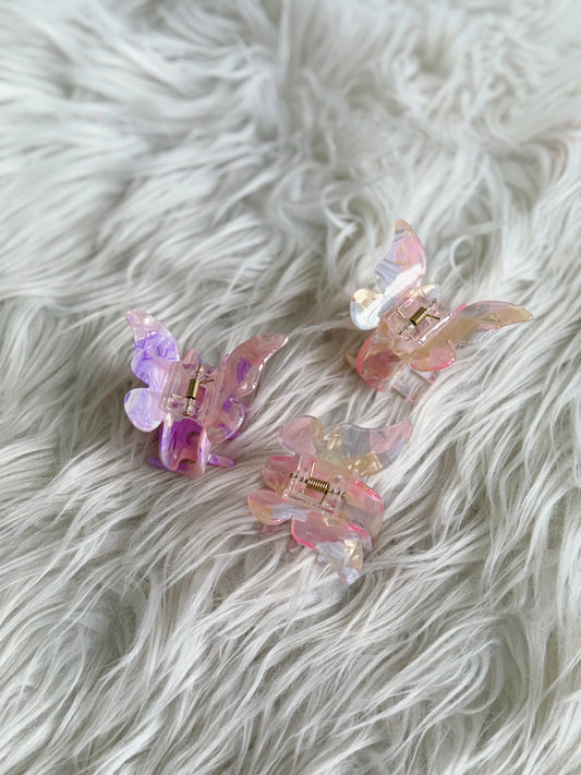 Multicolor, Butterfly Clip