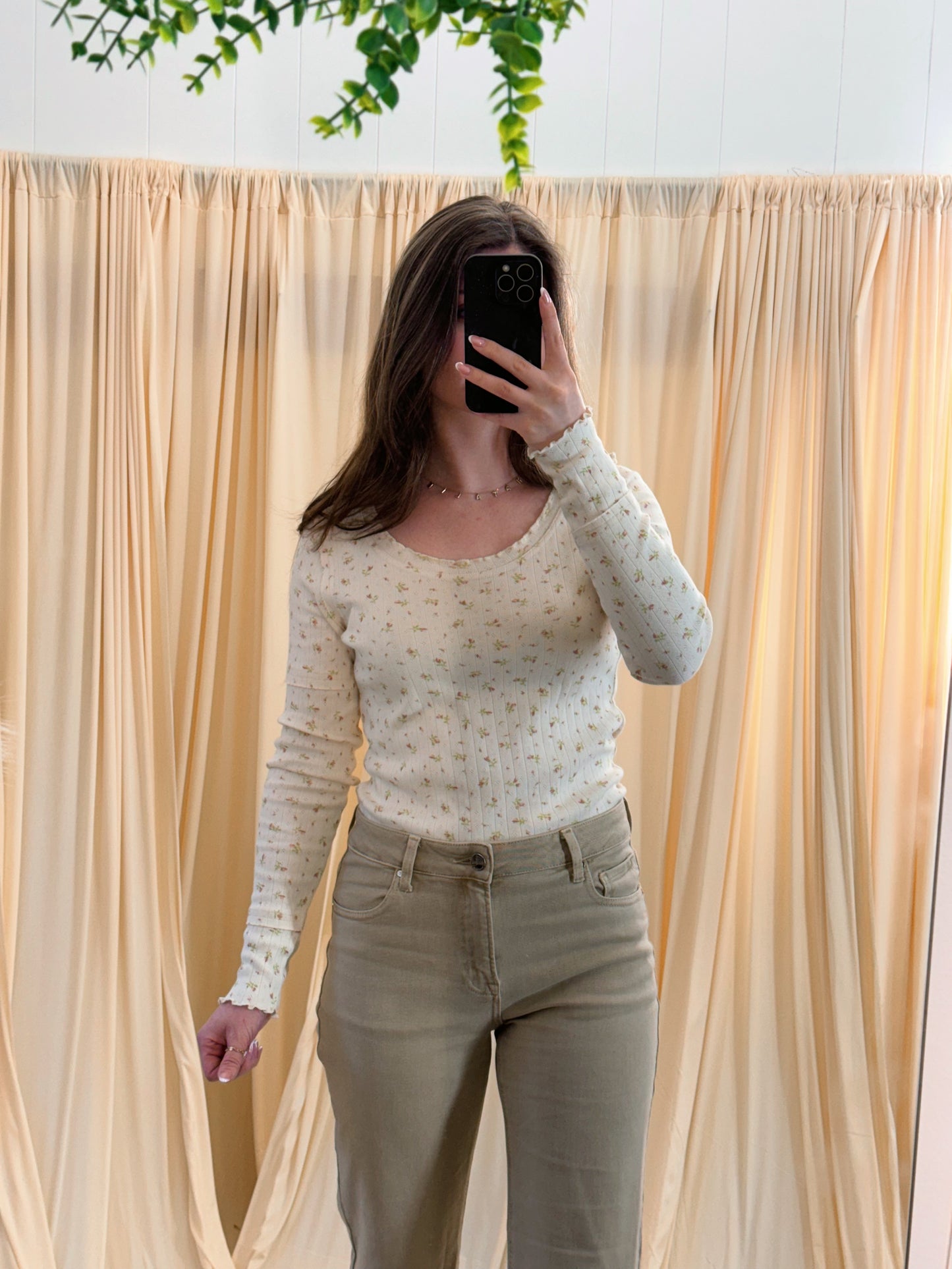 Petal Print Delight, Long Sleeve