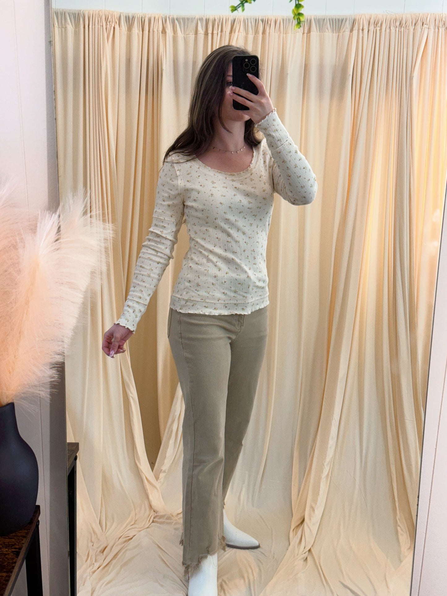 Petal Print Delight, Long Sleeve