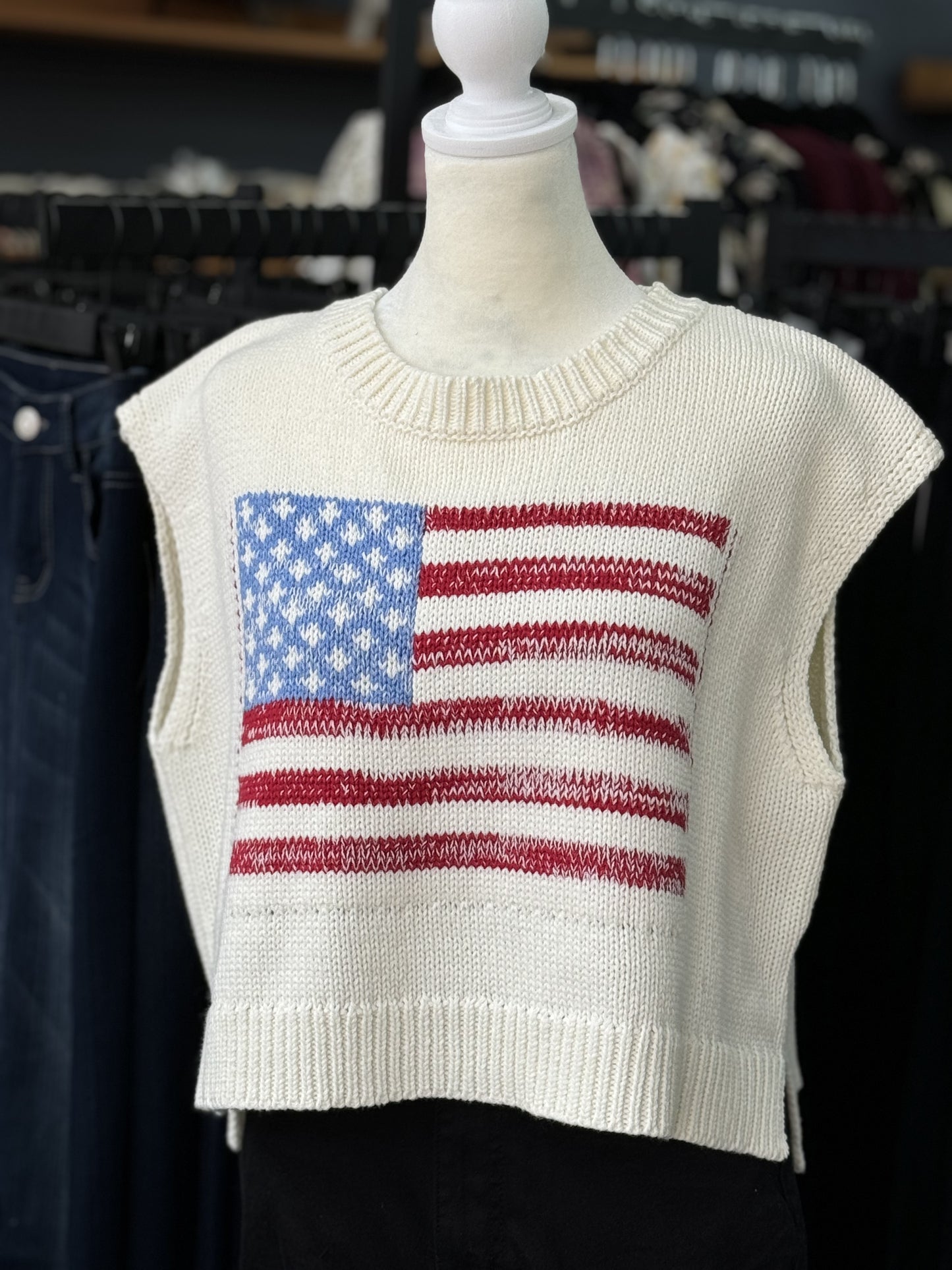 Feeling' Patriotic, Sleeveless Sweater
