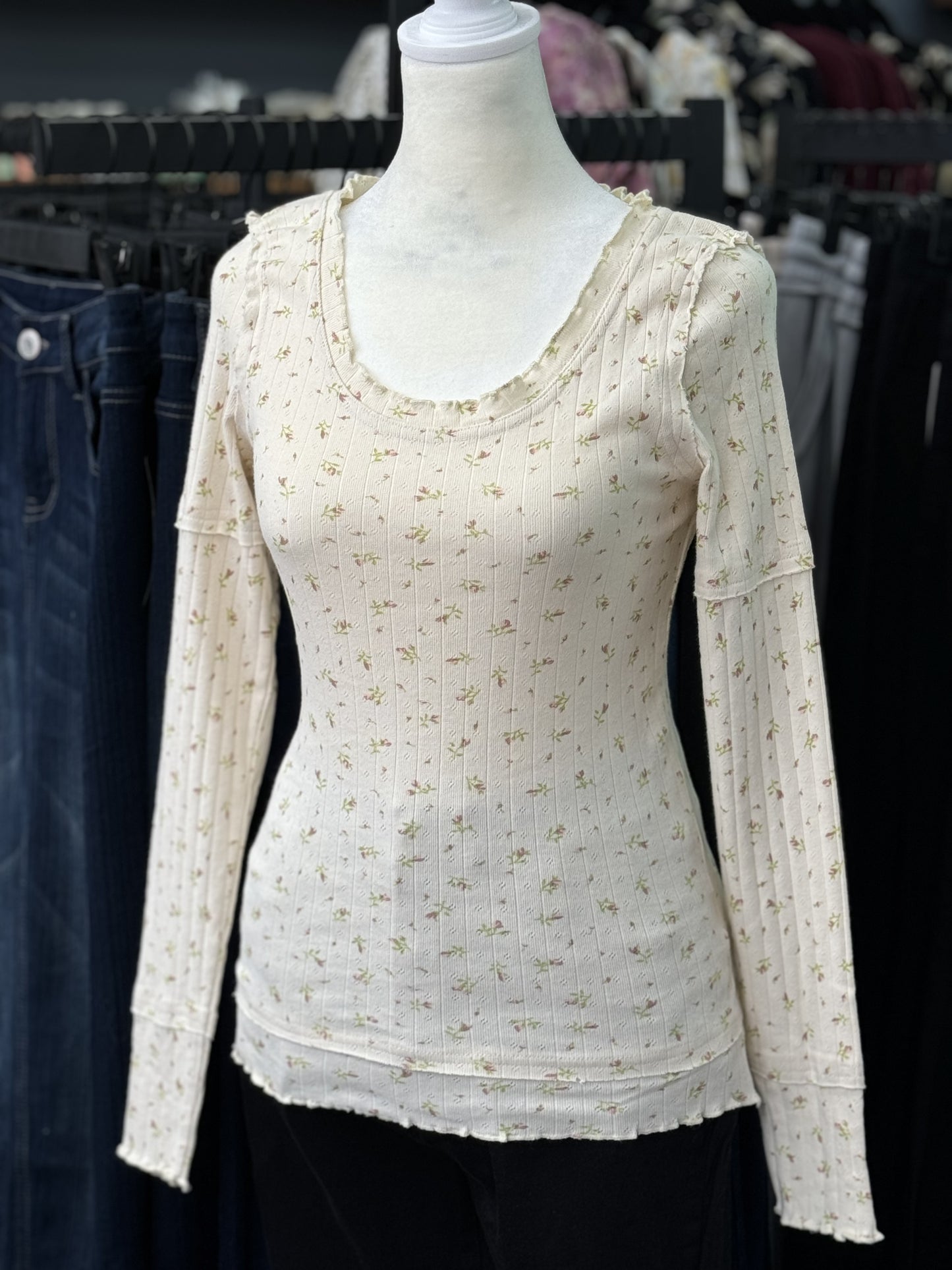 Petal Print Delight, Long Sleeve