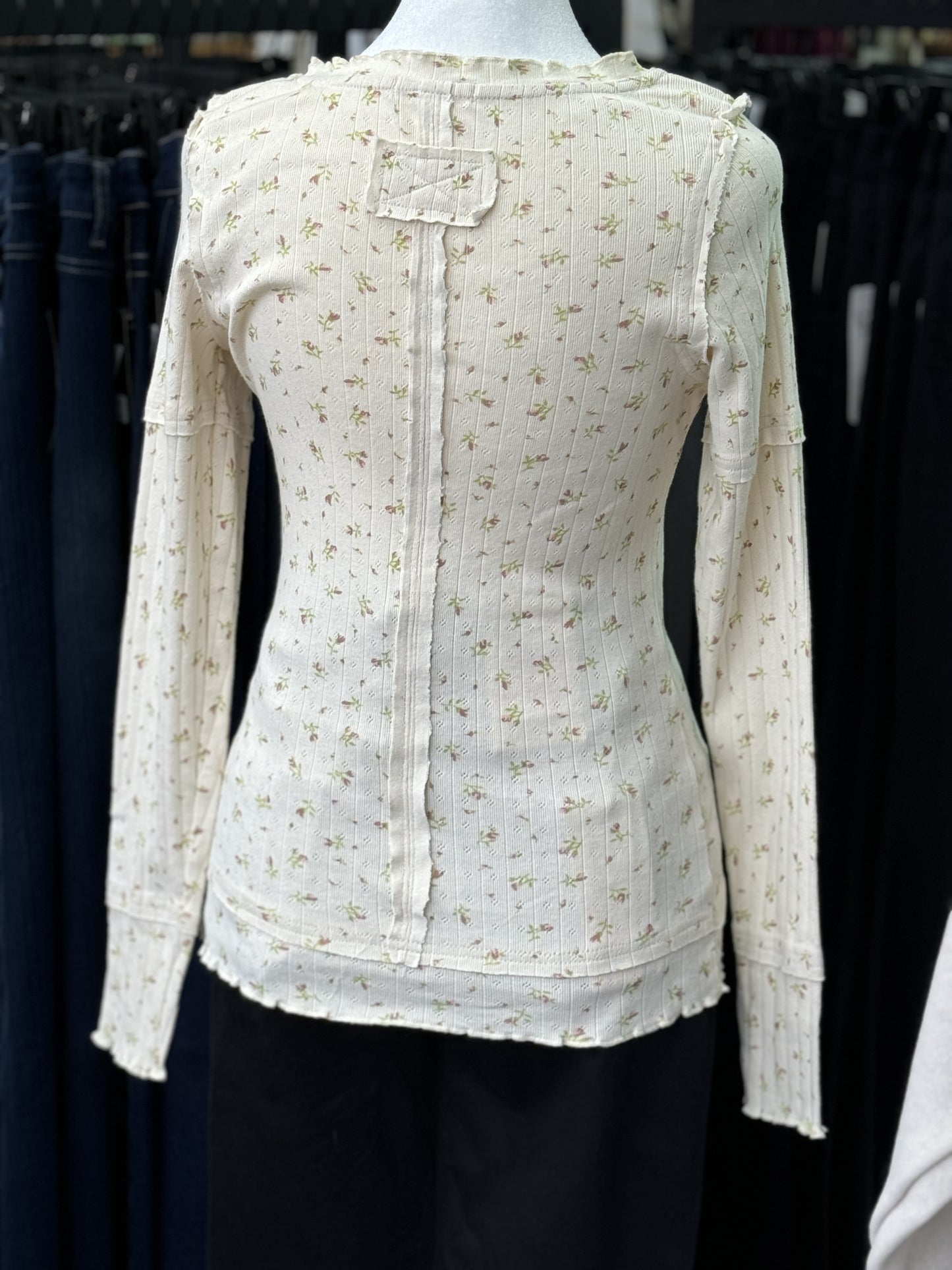 Petal Print Delight, Long Sleeve