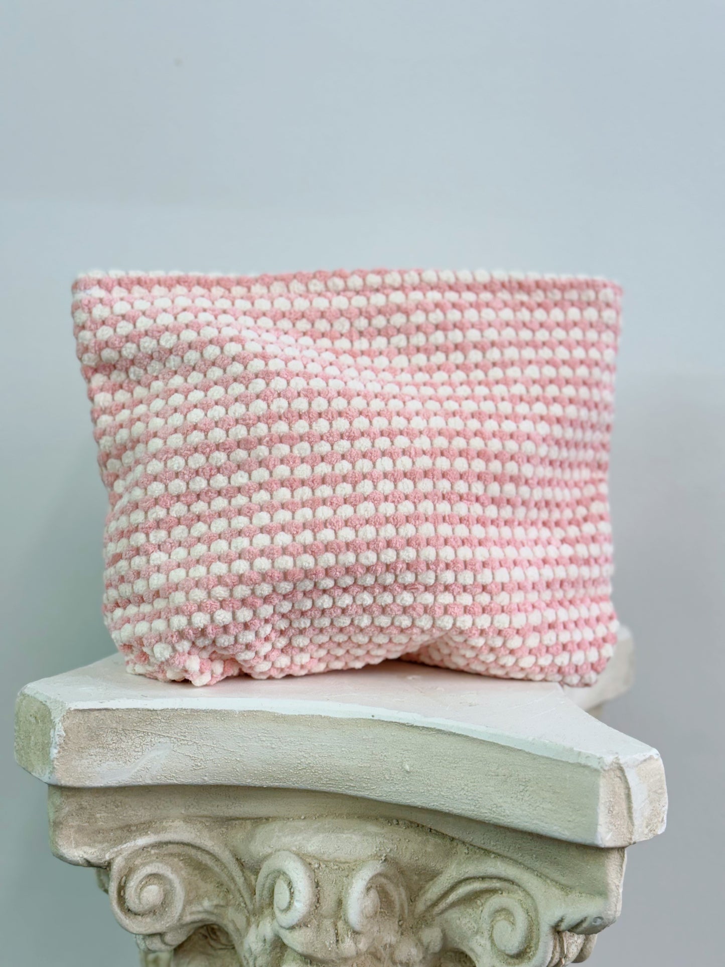 pink plush cosmetic bag