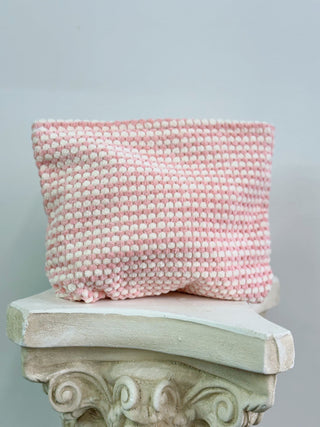 pink plush cosmetic bag