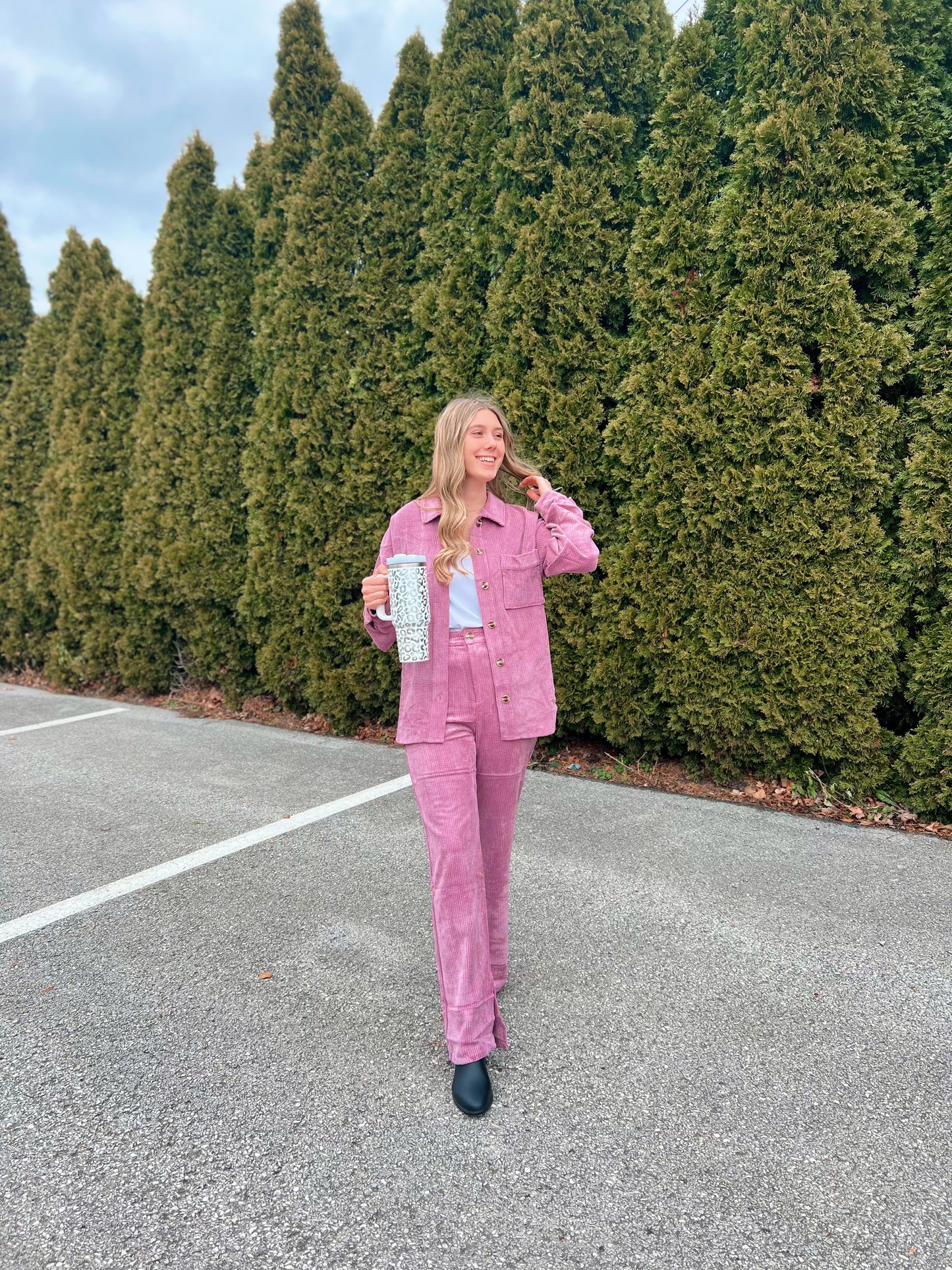 Risk Taker- Mauve Corduroy Bottom