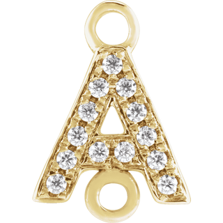 Gold charm initials with diamonds