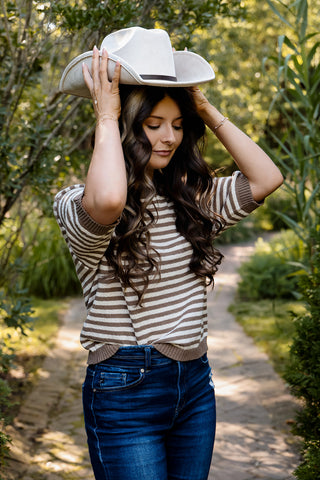 Cottage Stripe Knit Sweater