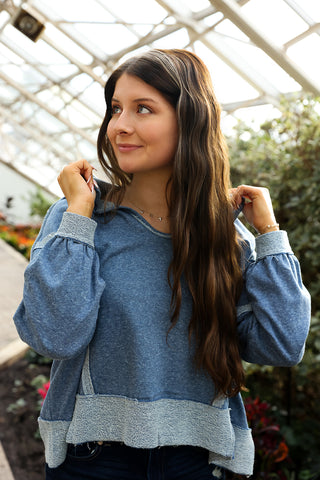blue hoodie shirt