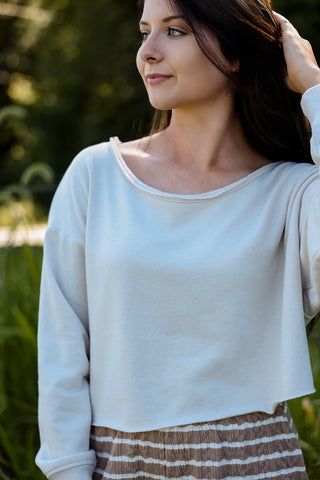 cream colored cropped top