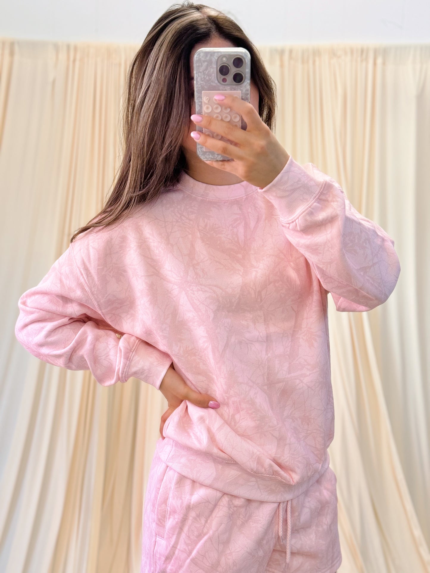 Blush Camo Crewneck