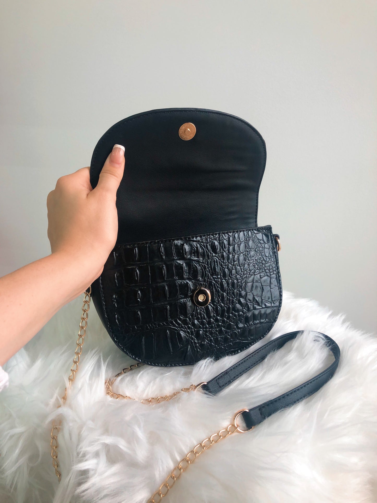 Rainy Day - Onyx Crocodile Mini Purse