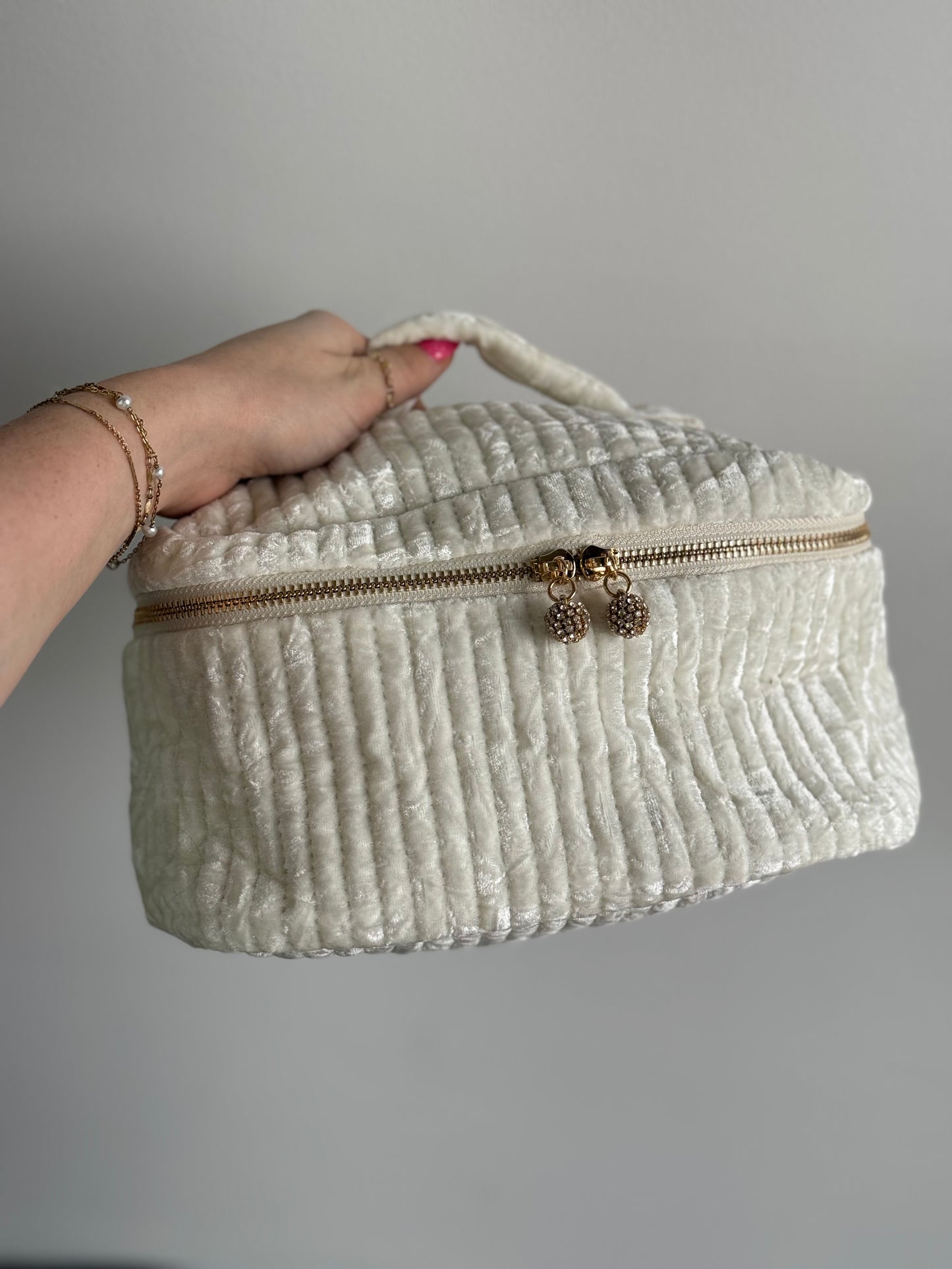 embroidered large velvet cosmetic bags