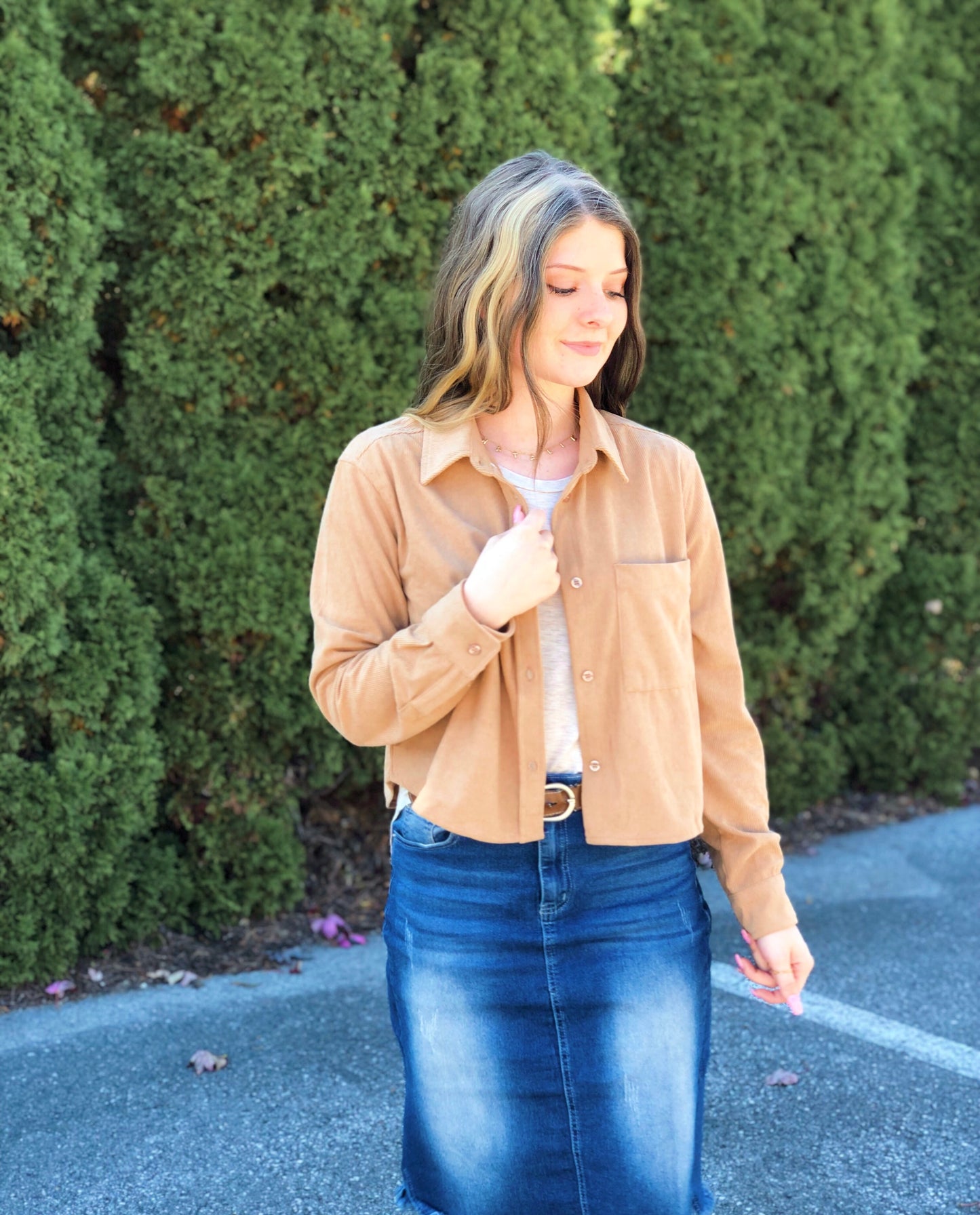 Khaki, Corduroy Shirt