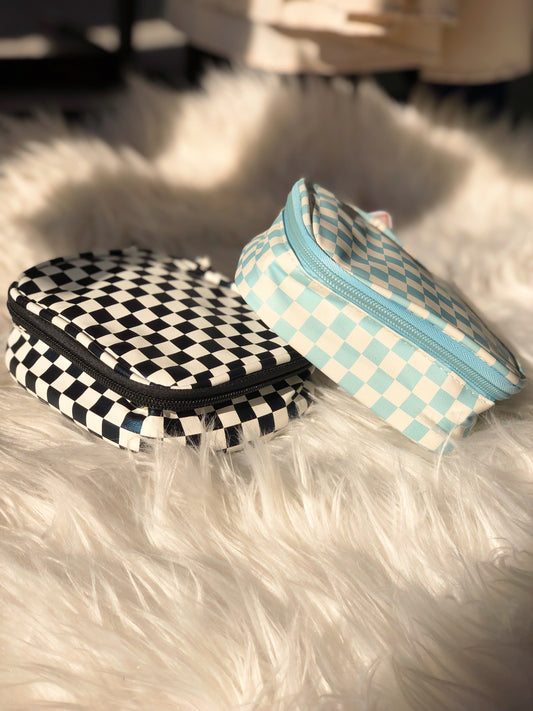 Checkered Cosmetic Bags