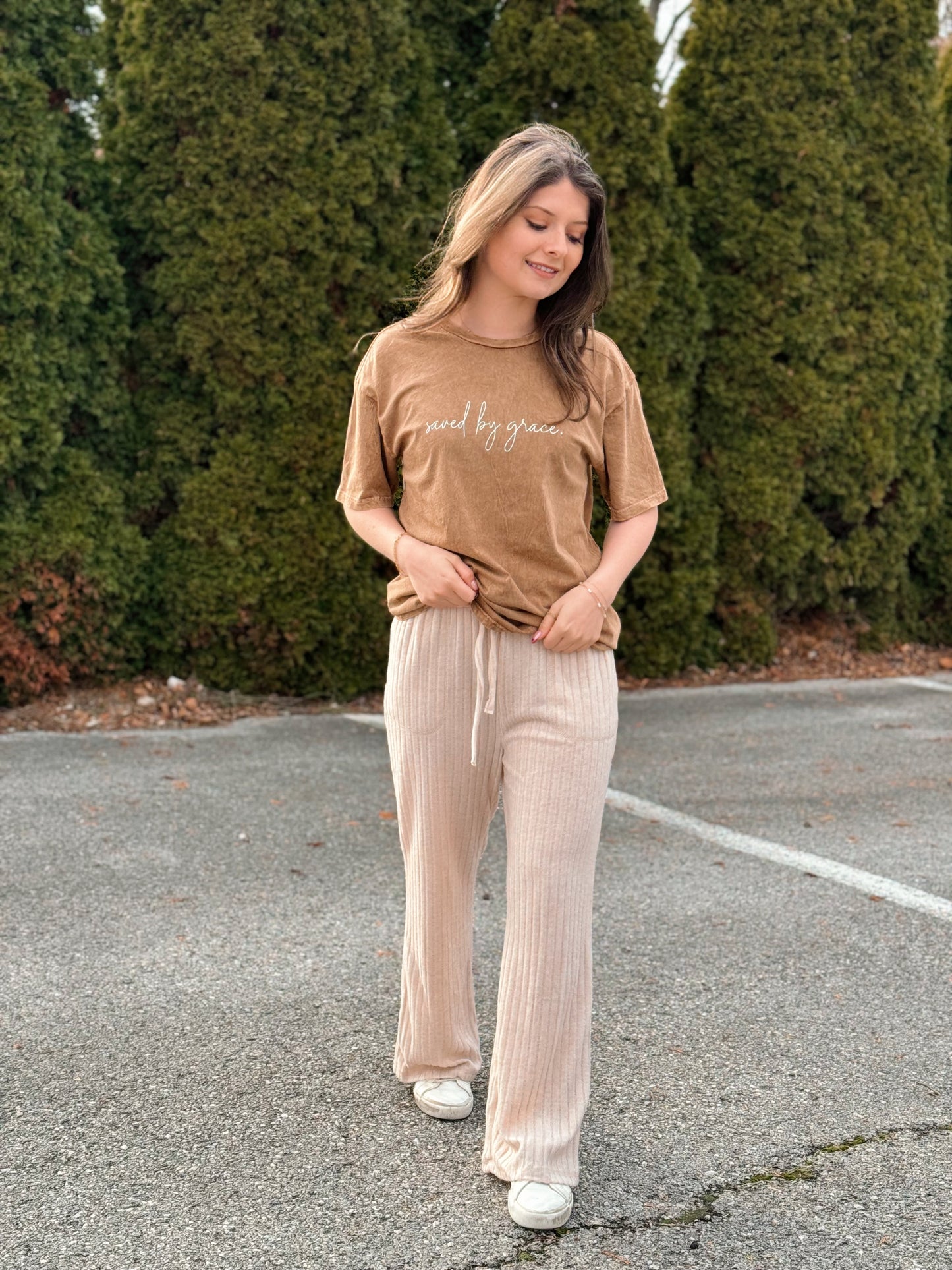 Sandy, Knit Straight Leg Sweats