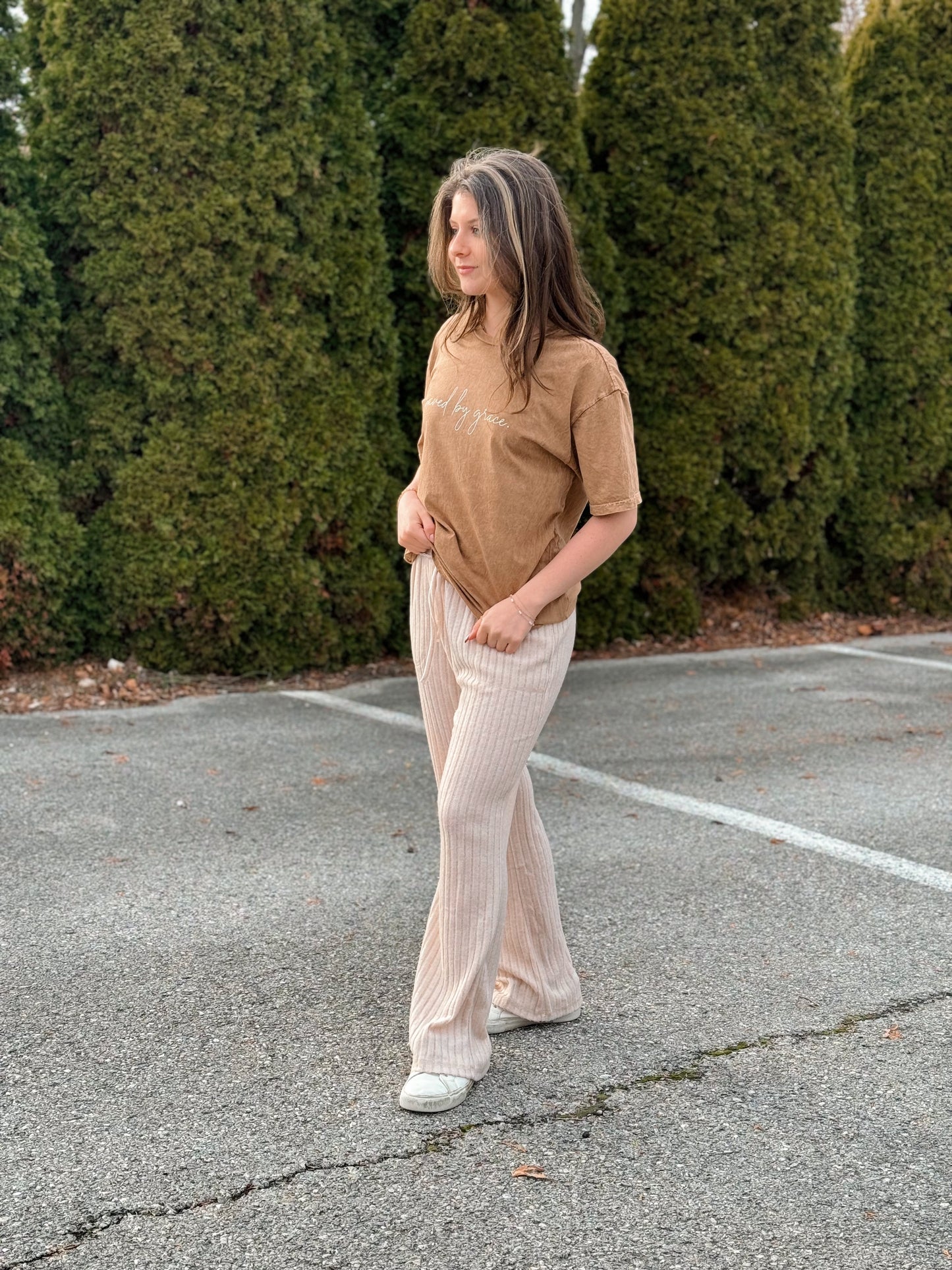 Sandy, Knit Straight Leg Sweats