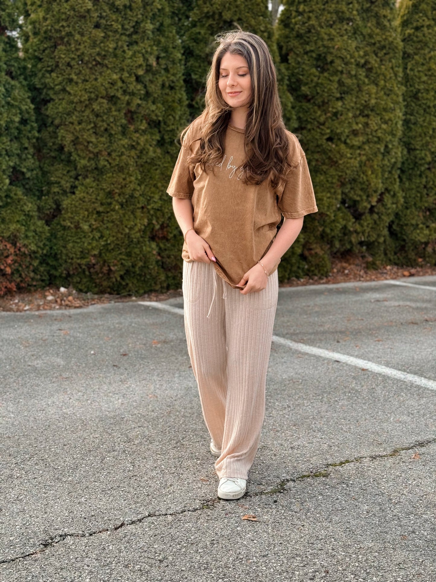 Sandy, Knit Straight Leg Sweats