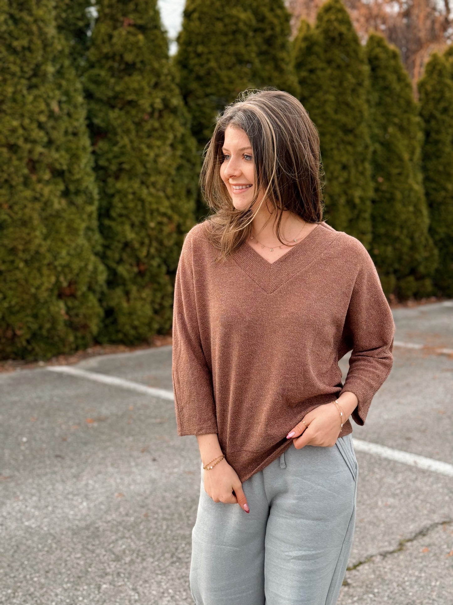 Staying In, 3/4 Sleeve Sweater