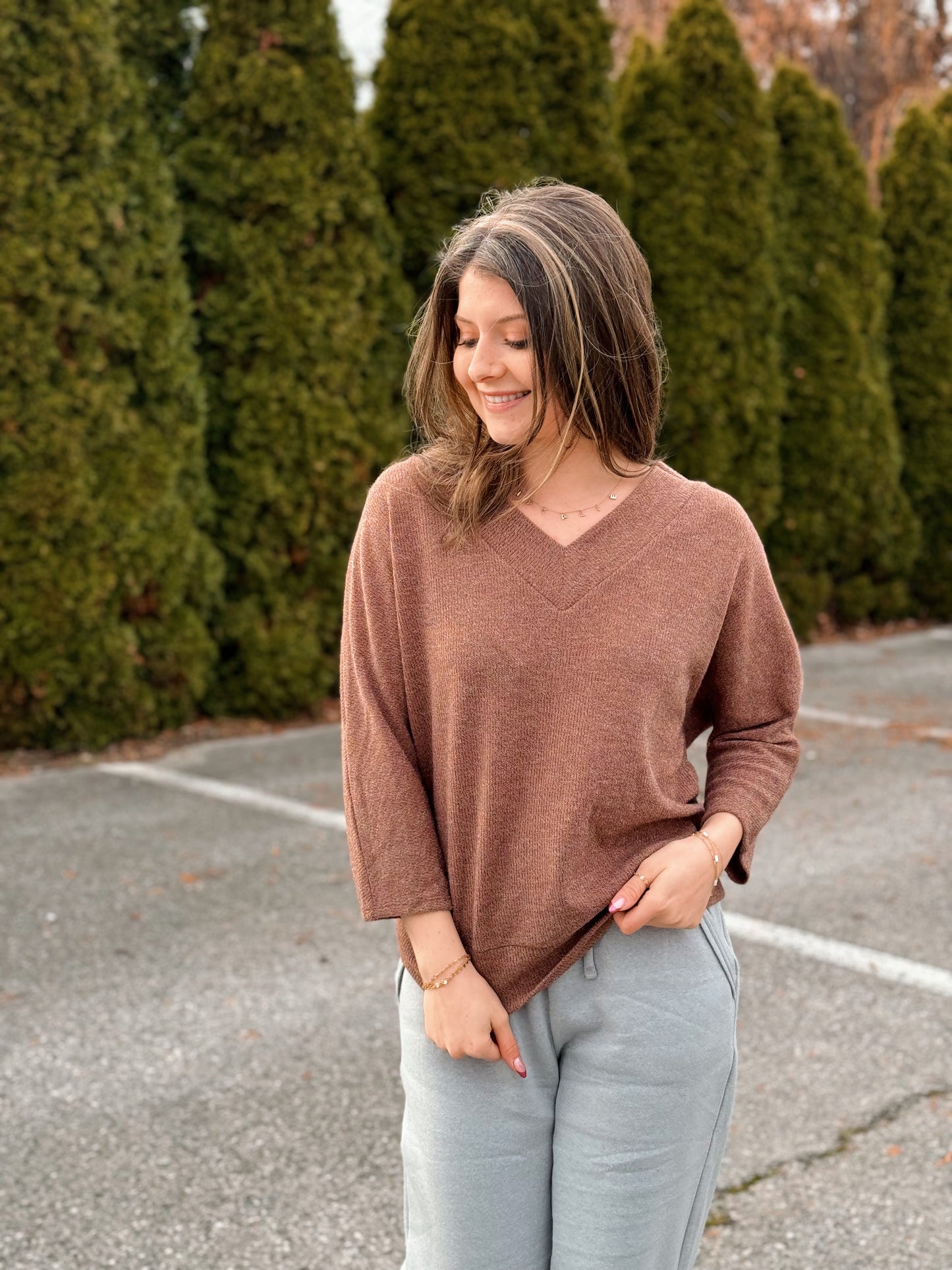 Staying In, 3/4 Sleeve Sweater