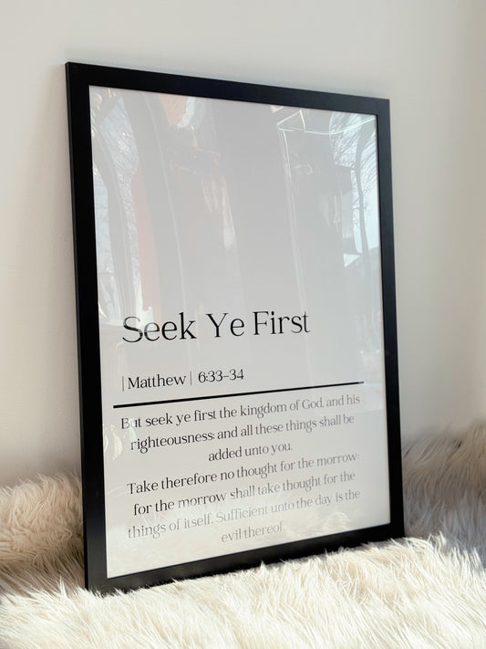 Seek Ye First, Poster