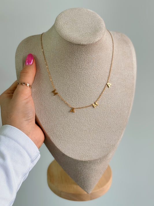 gold and silver mama necklace