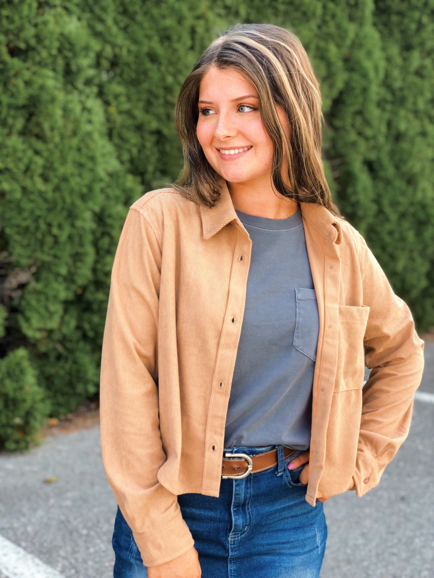 Khaki, Corduroy Shirt