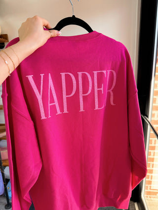 Pink glitter Yapper crewneck