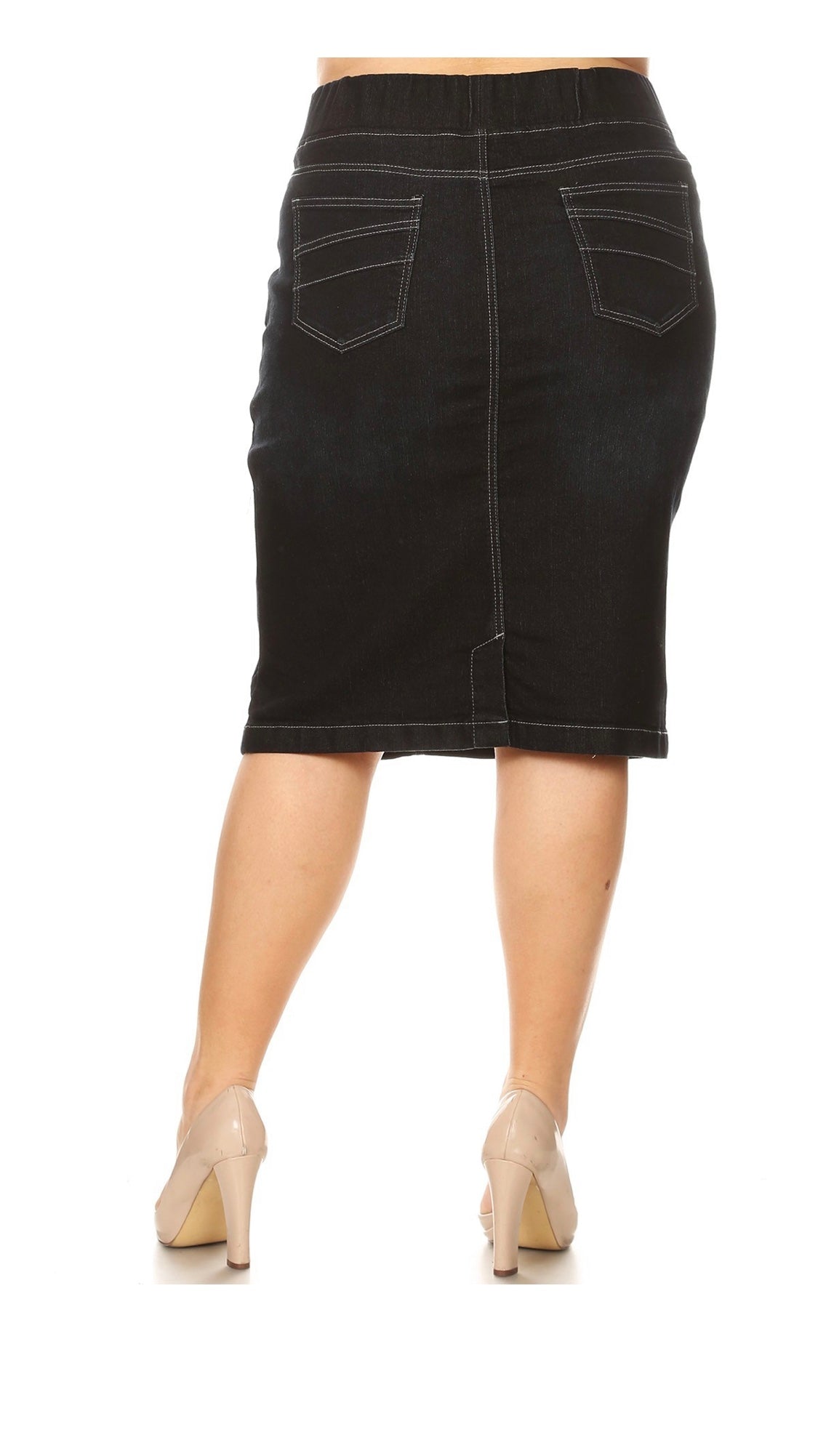 Denim Skirt - Black *Extended Plus*