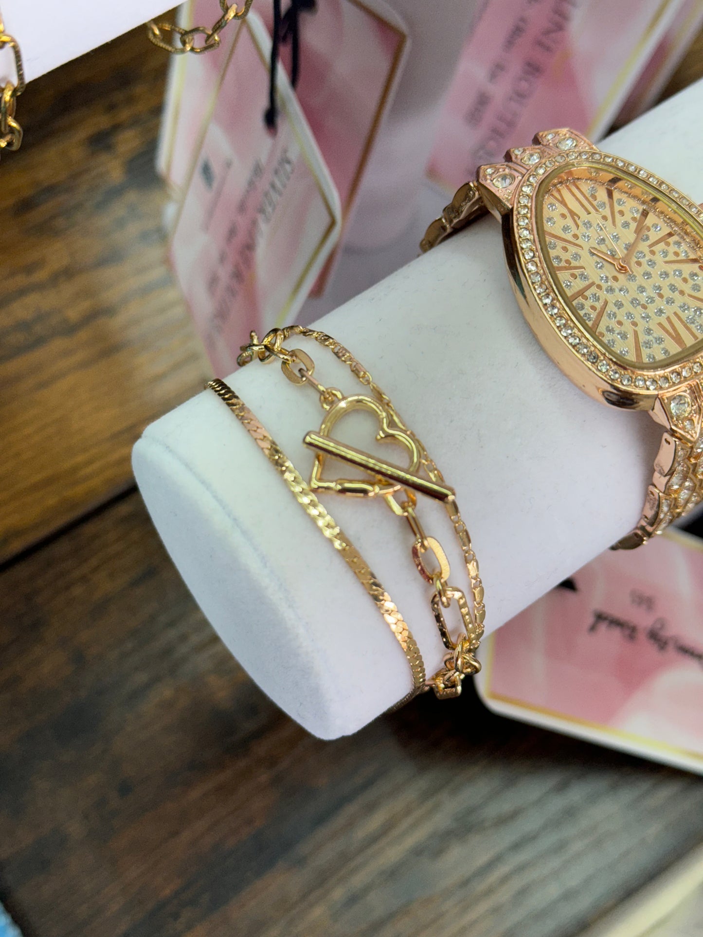 heart bracelet 3 layer bracelet