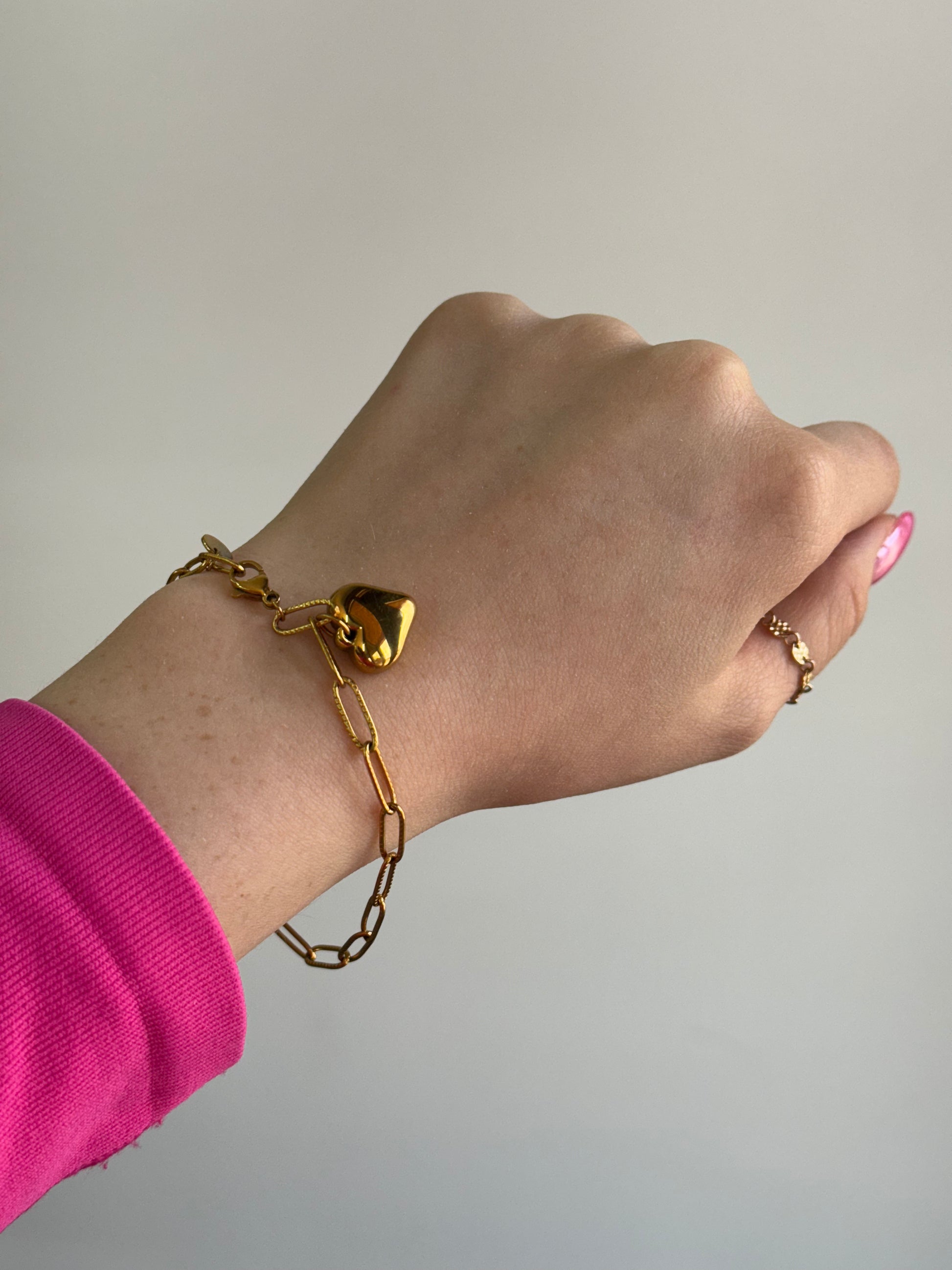 paperclip bracelet with heart charm