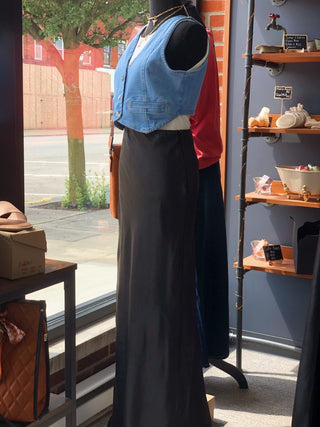 Admirable - Black Pencil Maxi Skirt - Silver Line Boutique