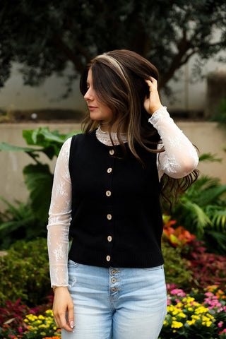 After Hours, Button Vest - Silver Line Boutique