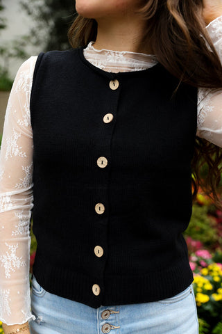 After Hours, Button Vest - Silver Line Boutique