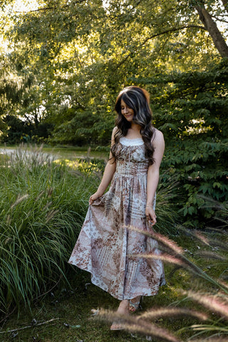 Autumn Patchwork Midi Dress - Silver Line Boutique