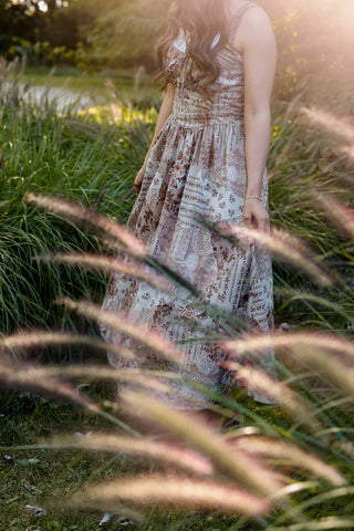 Autumn Patchwork Midi Dress - Silver Line Boutique
