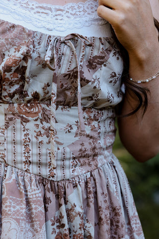 Autumn Patchwork Midi Dress - Silver Line Boutique