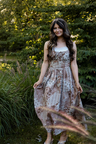Autumn Patchwork Midi Dress - Silver Line Boutique
