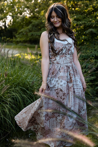 Autumn Patchwork Midi Dress - Silver Line Boutique