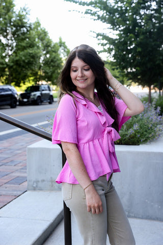 Babe in Bloom, Pink Blouse - Silver Line Boutique
