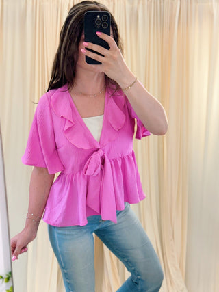 Babe in Bloom, Pink Blouse - Silver Line Boutique