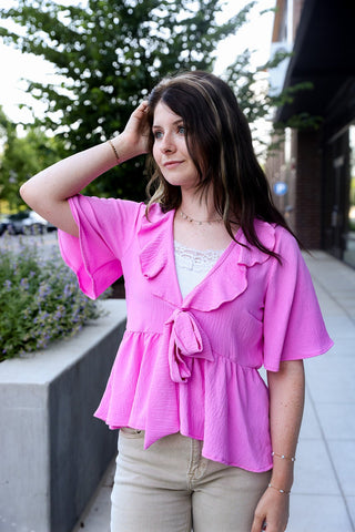 Babe in Bloom, Pink Blouse - Silver Line Boutique