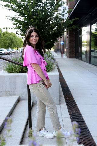 Babe in Bloom, Pink Blouse - Silver Line Boutique