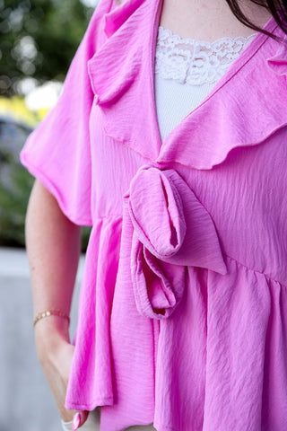 Babe in Bloom, Pink Blouse - Silver Line Boutique