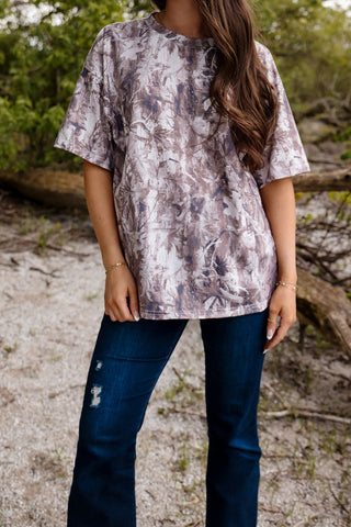 Backwoods Basic, Leafy Tee - Silver Line Boutique