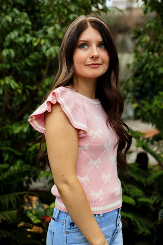 Blush & Bows Knit - Silver Line Boutique