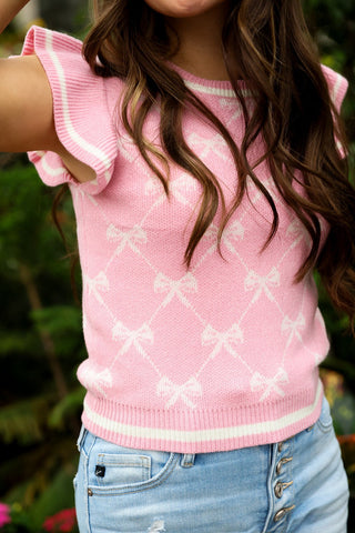 Blush & Bows Knit - Silver Line Boutique