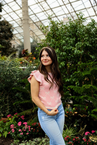 Blush & Bows Knit - Silver Line Boutique