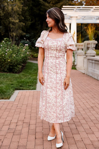 Blush Serenade, Midi Dress - Silver Line Boutique